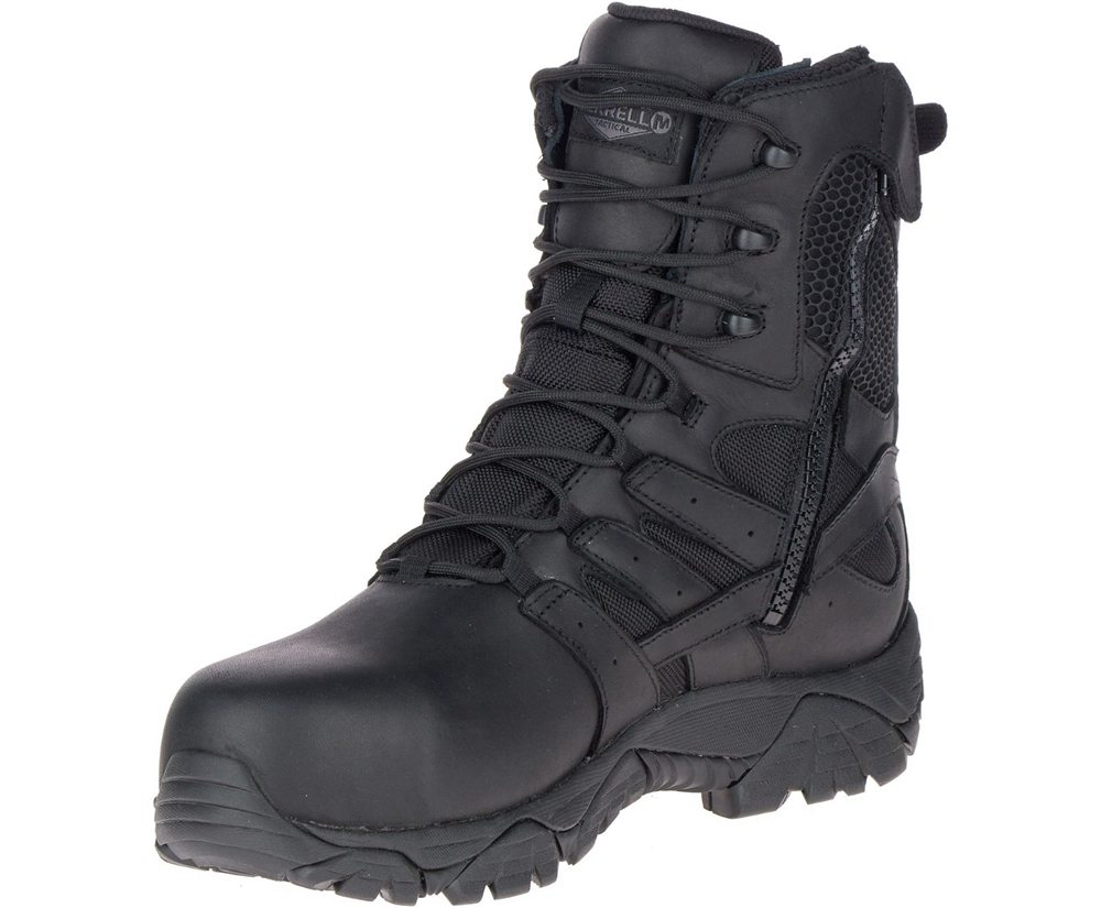 Kozaki Merrell Damskie Czarne - Moab 2 8\" Tactical Response Waterproof Comp Toe Work - 871692-XRN